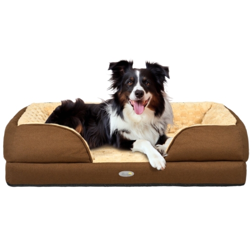 PawHut Calming Dog Bed Pet Mattress W Removable Cover, Anti Slip Bottom, For Medium Dogs, 90L X 69W X 21Hcm Brown Brown - Shop at LoveMi