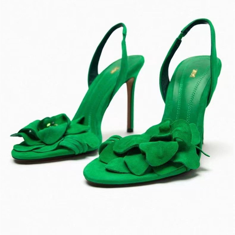 Fairy Style Flower-decorated High Heel Sandals - Image 12