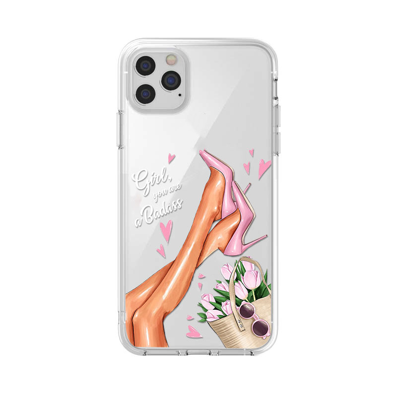 Fashion Lady Mobile Phone Case Transparent TPU Soft Protective Cover - Image 6