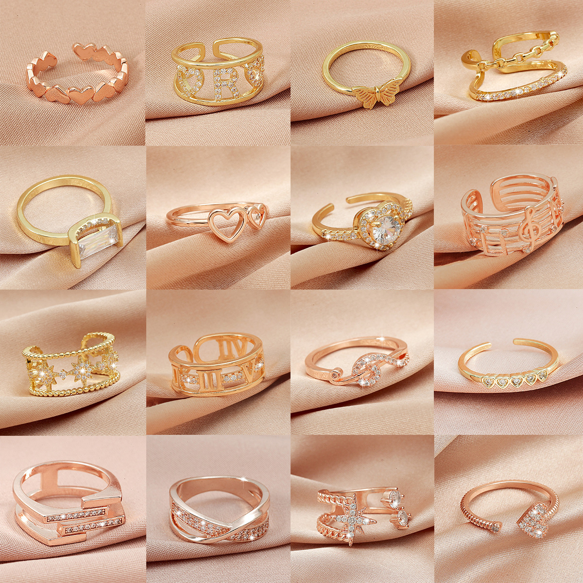 Korean Version Of Ins Cold Wind Zircon  Heart Ring