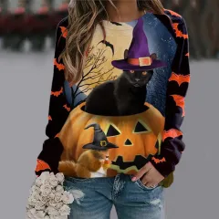 Women's Printed Long Sleeve T-shirt - Wxy271421-5Xl - View 1