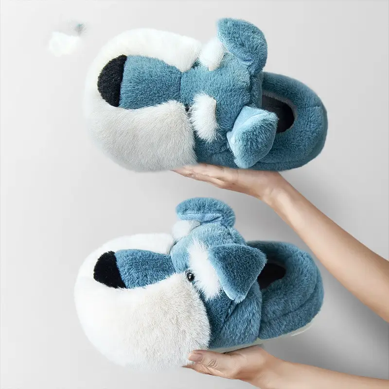 Boys Cotton Slippers Cute Bag With Winter Warm Indoor Non-slip Home Furnishing