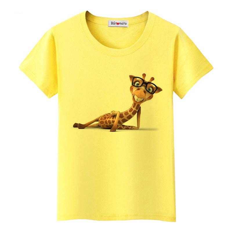 Giraffe Print Short Shirt Team Uniform European And American Fabrics