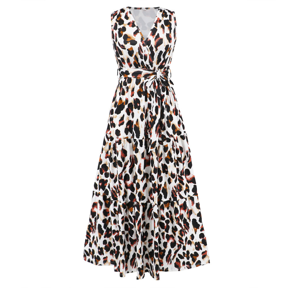 Beautiful Leopard Print Long Dress White - Shop at LoveMi