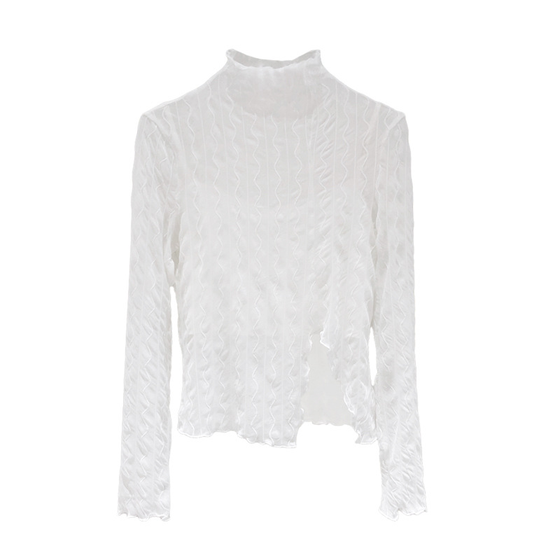 Pure Desire Style Half Turtleneck Wavy Perspective Two-piece Women's