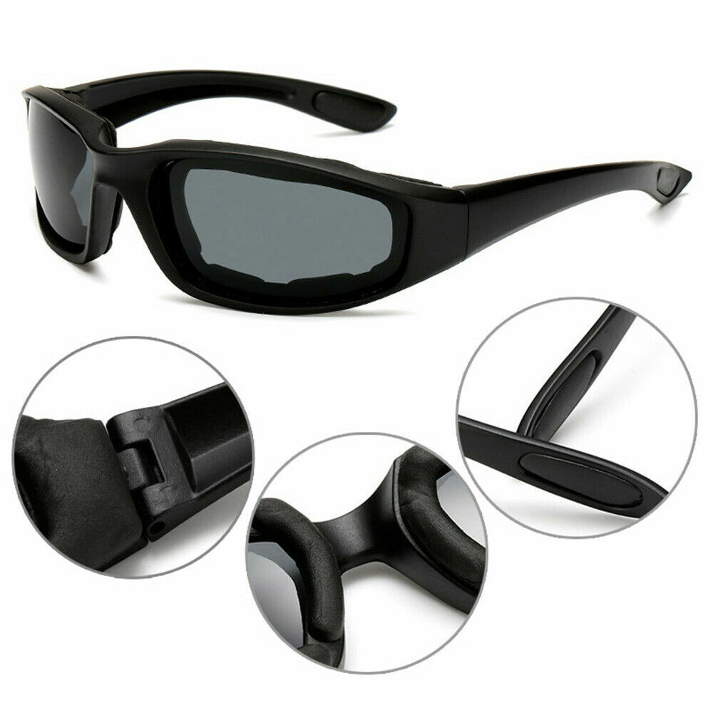 Cycling Sunglasses Chopper Outdoor Sports Glasses For Men Wrap Around UV400 Protection For Fishing Driving Glasses Windproof Gray Lens 3 Pack