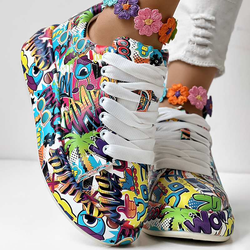 thick-sole lace-up sneakers
