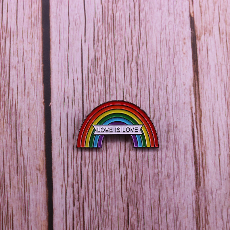 Fashionable Simple Metal Copper Rainbow Brooch — view 3