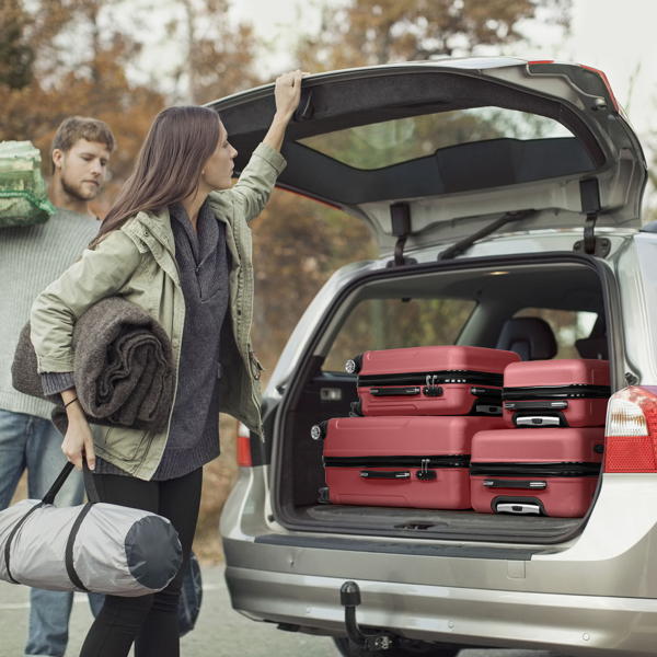 Curved Vertical Stripe 4-in-1 Trolley Case 16in 20in 24in 28in ABS Aluminum Alloy Tie Rod — foto 12