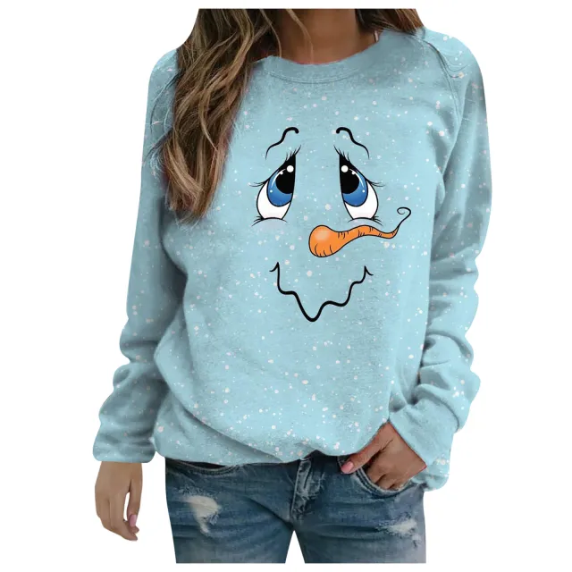 Christmas Sweater Coat Autumn And Winter Women's Clothing Sky Blue - Shop at LoveMi