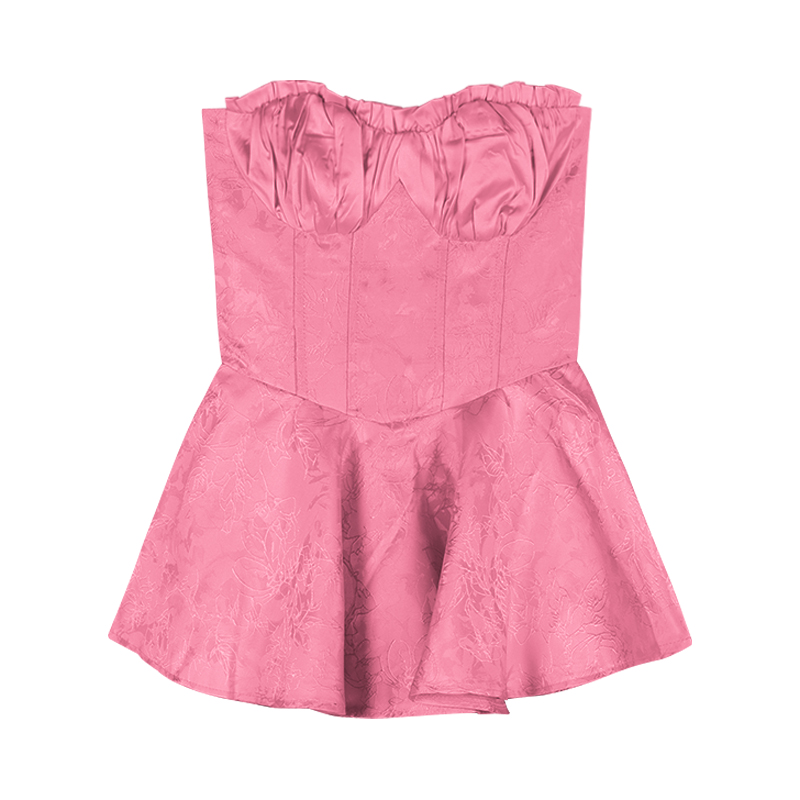 Women's Fishbone Temperament Off Shoulder Strapless Dress