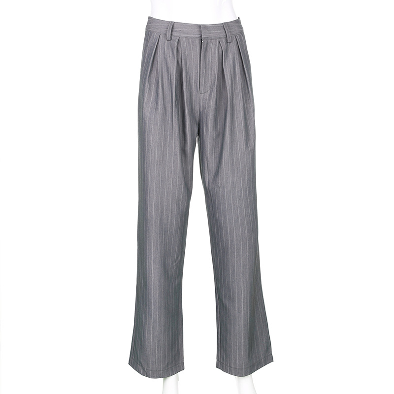 Title 9, High waist loose slimming striped suit pants