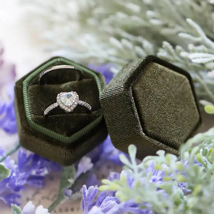 Velvet Ring Jewelry Vintage Storage Box