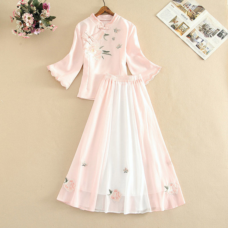 Women's Modified Hanfu Dress Fairy Two-piece Suit