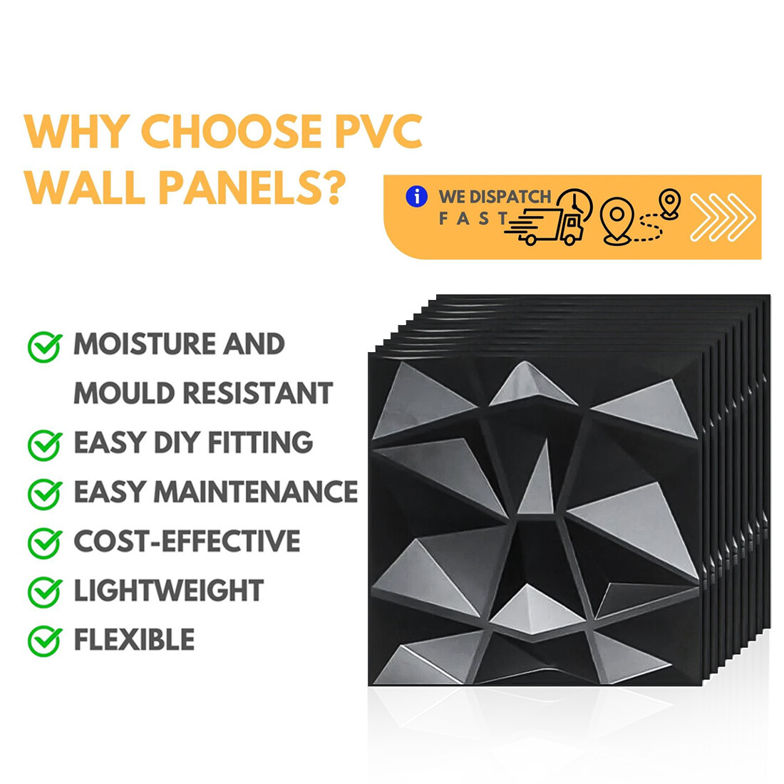 12Pcs Modern Decorative Wall Panel 3D Effect Decor PVC Panels Cladding UK — image 10