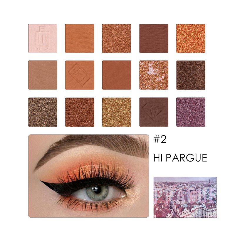 Eyeshadow Palette 15 Colors Sequins Glitter Pearlescent Waterproof Student 2Color - Shop at LoveMi