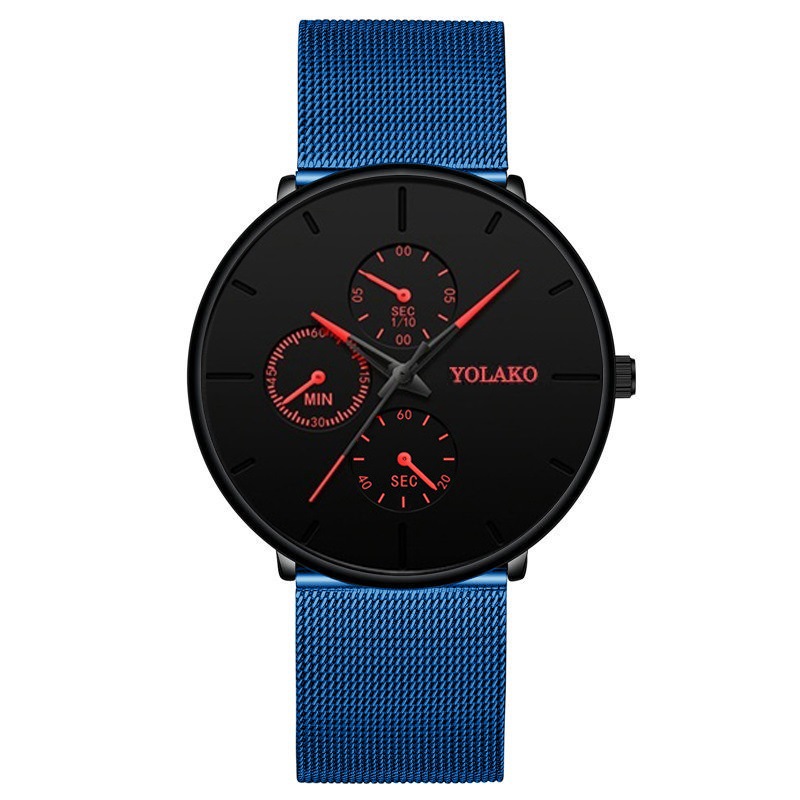 Fashionable ultra-thin mesh belt men's watch