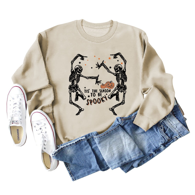 European And American Letter Print Loose Long Sleeve Sweatshirt