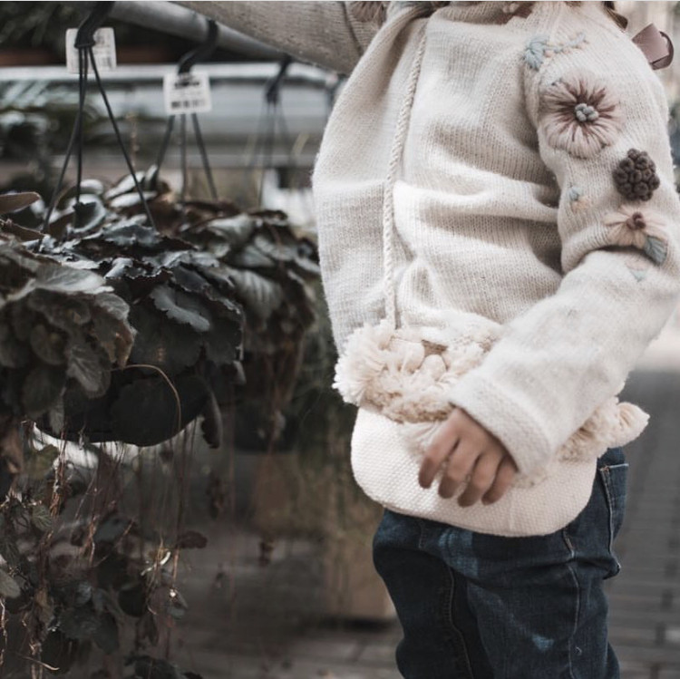 Girls Flower Handmade Sweater Pure Cotton Baby Knitting