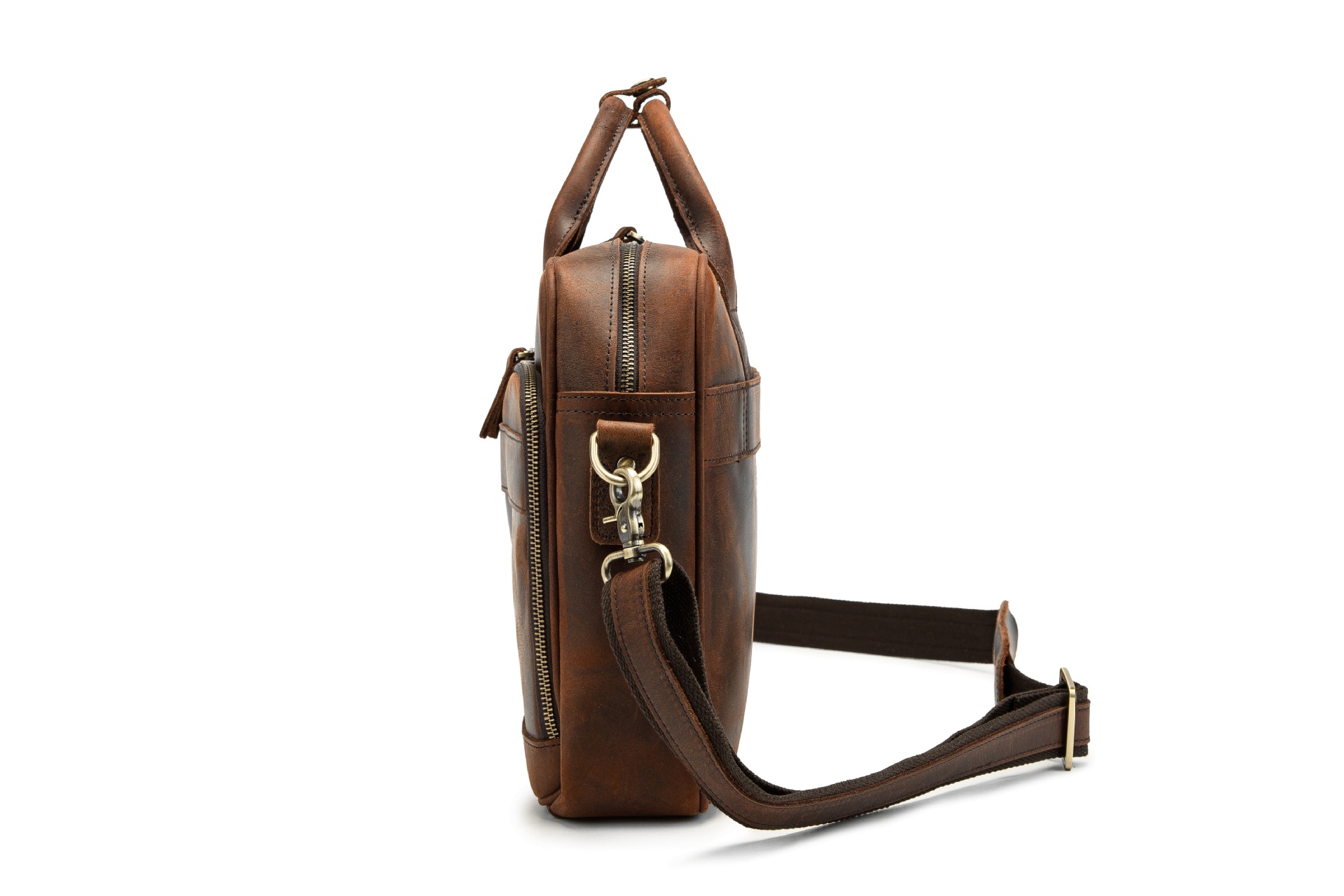 Horse Leather Men's Shoulder Bag Leather Laptop Men's Briefcase Portable — foto 9