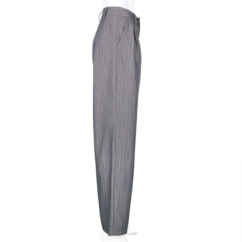 Title 8, High waist loose slimming striped suit pants