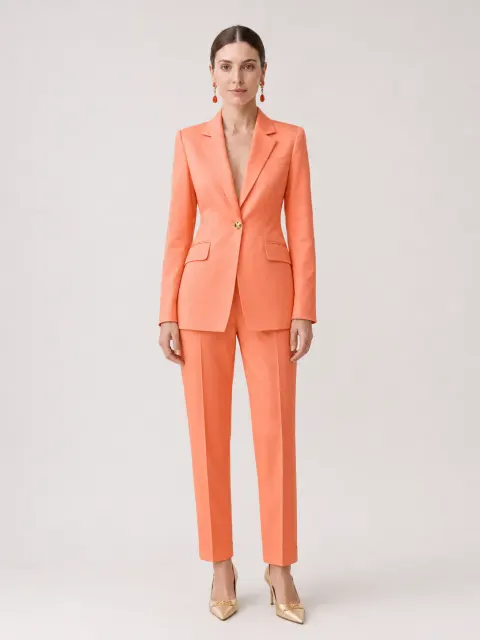Classic Orange Tailored Pant Suit