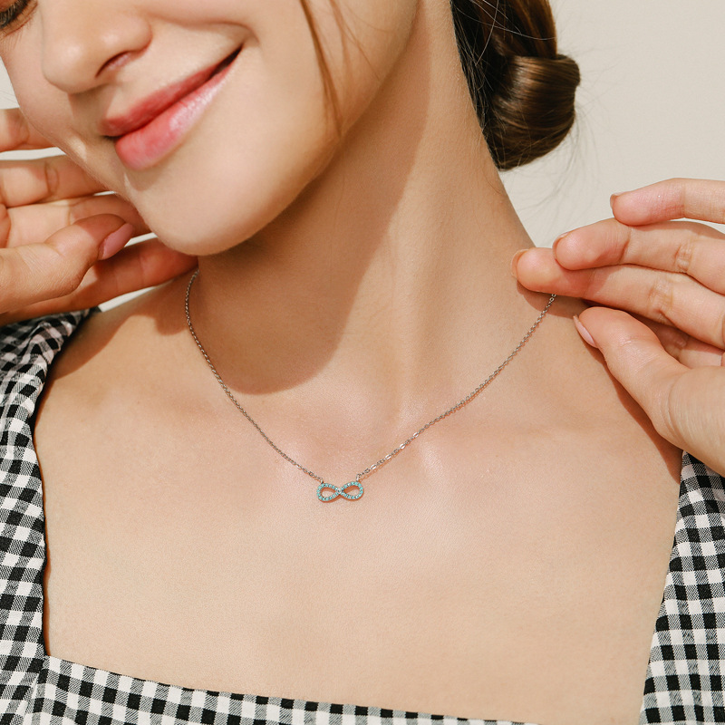 Silver Necklace Female Simple Wireless Symbol