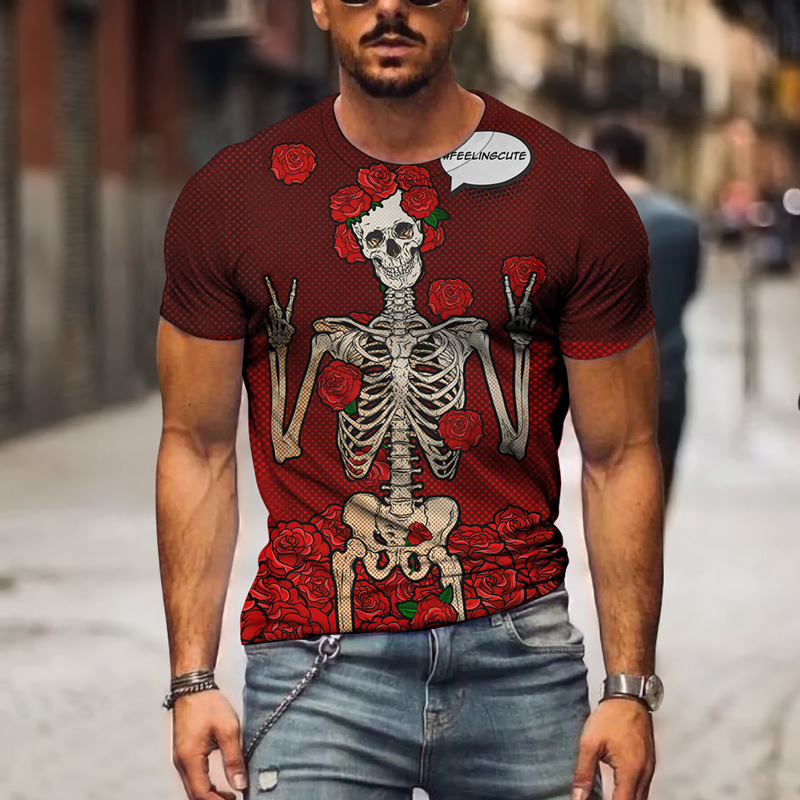 Title 3, Camiseta masculina com estampa digital 3D de ca...