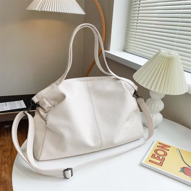 Fashion Shoulder Soft Surface Casual Messenger Bag White - Shop at LoveMi