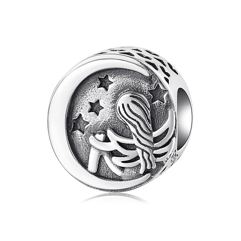 S925 Sterling Silver Beads Marine Mermaid Rafting Bottle Series Beaded Pendant Diy Beads