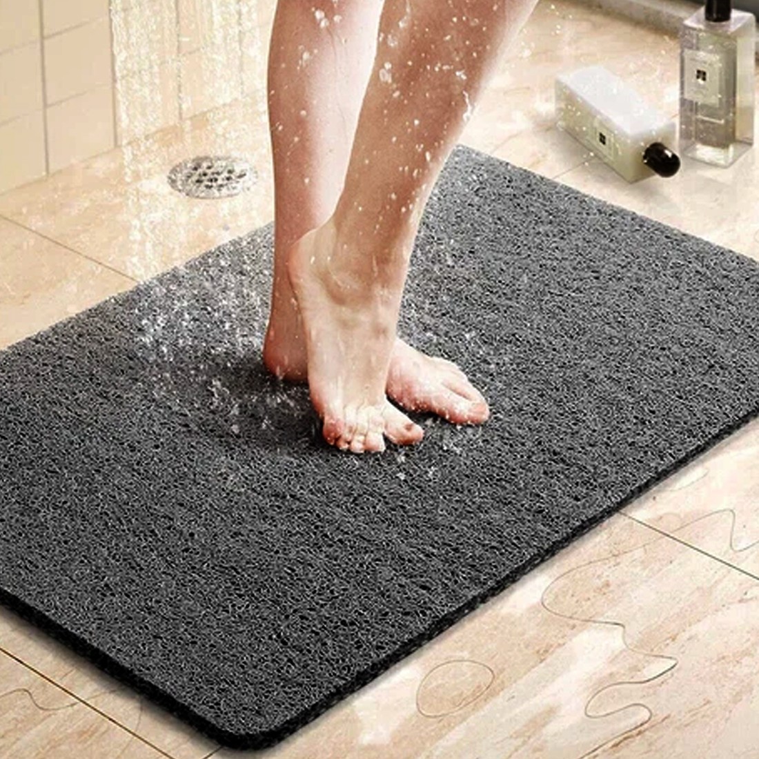 Loofah Shower Mat For Inside Non-Slip Anti Mould PVC Bath Quick Dry — image 3