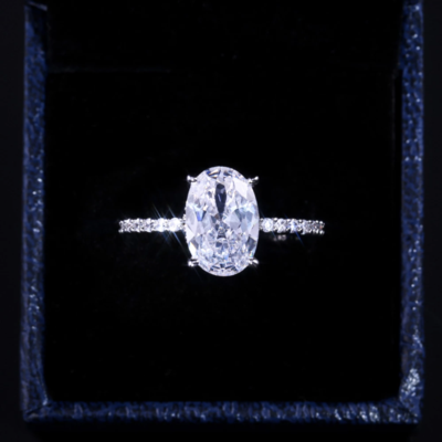 Personalized European And American Zircon Platinum Korean Fashion Engagement Ring