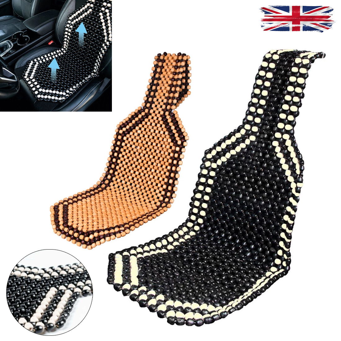 Universal Auto Car Beaded Seat Cover Massager Summer Cooling Cushion Mat Office 4