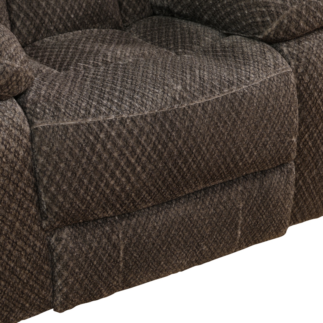 Pickup Only--Brown Cashmere Fleece Living Room Recliner Intelligent 3-Piece Sofa Set