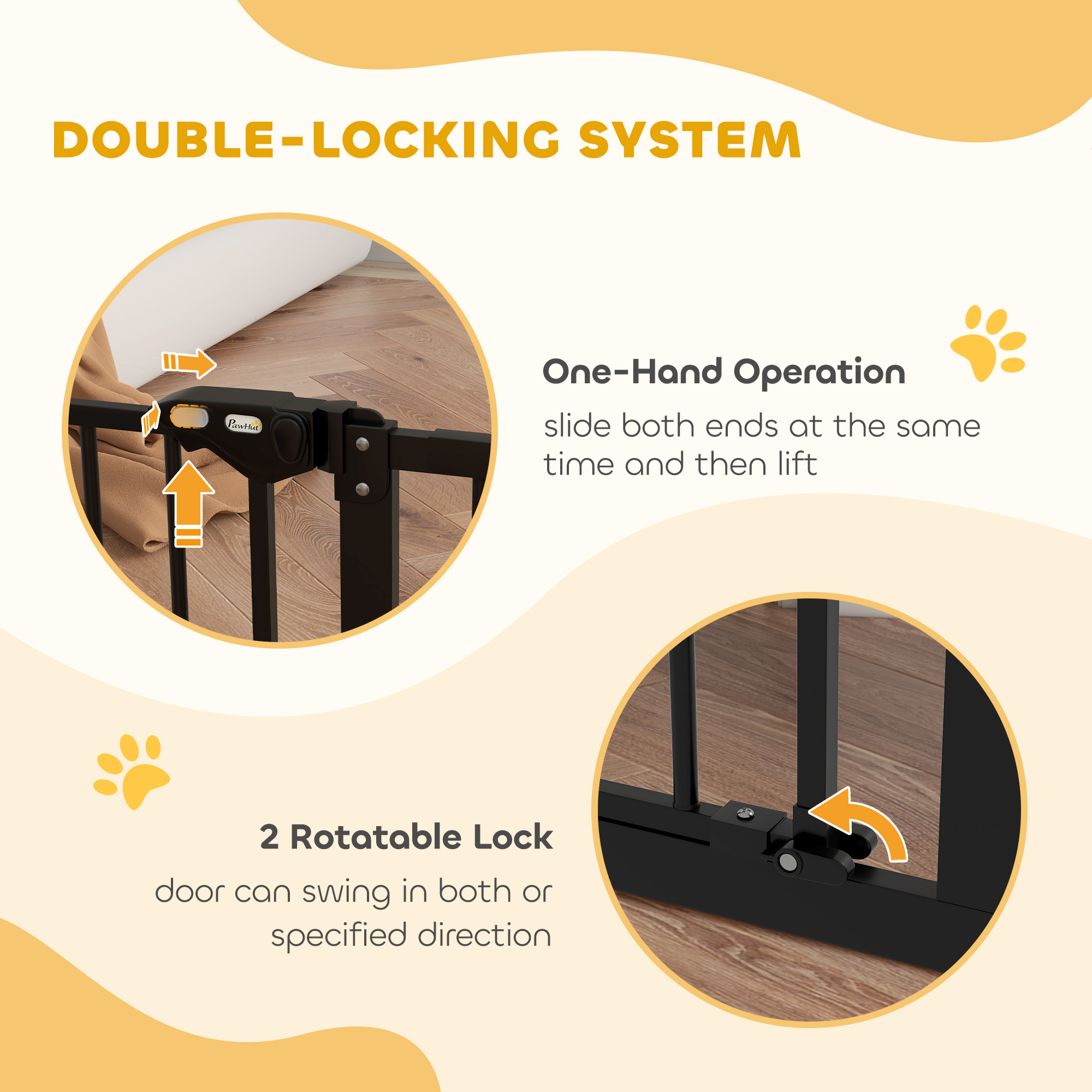 Adjustable Safety Door With Two Extensions And Four Screws, Black — image 2