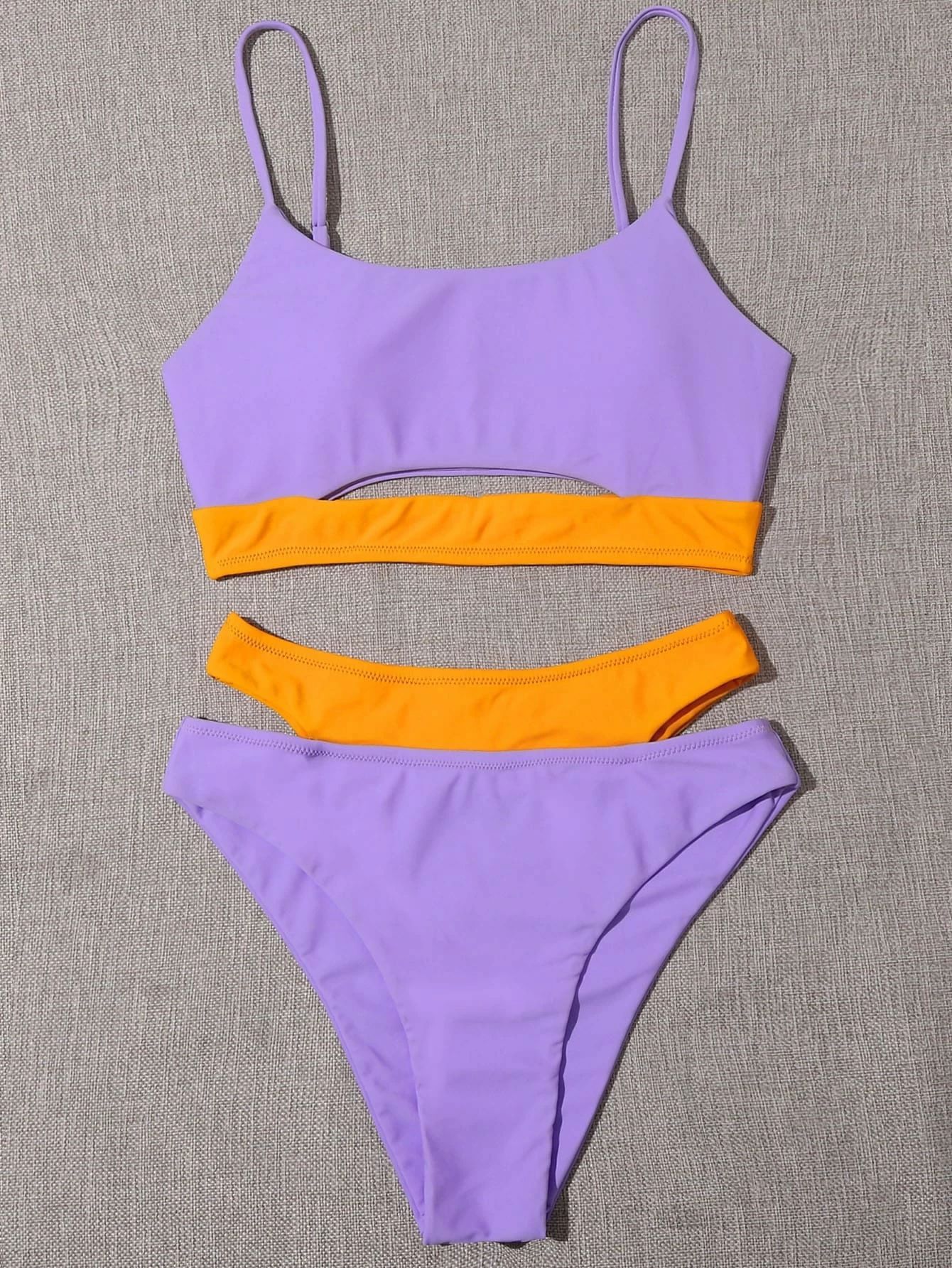 New Swimsuit Print High Waist Split Bikin