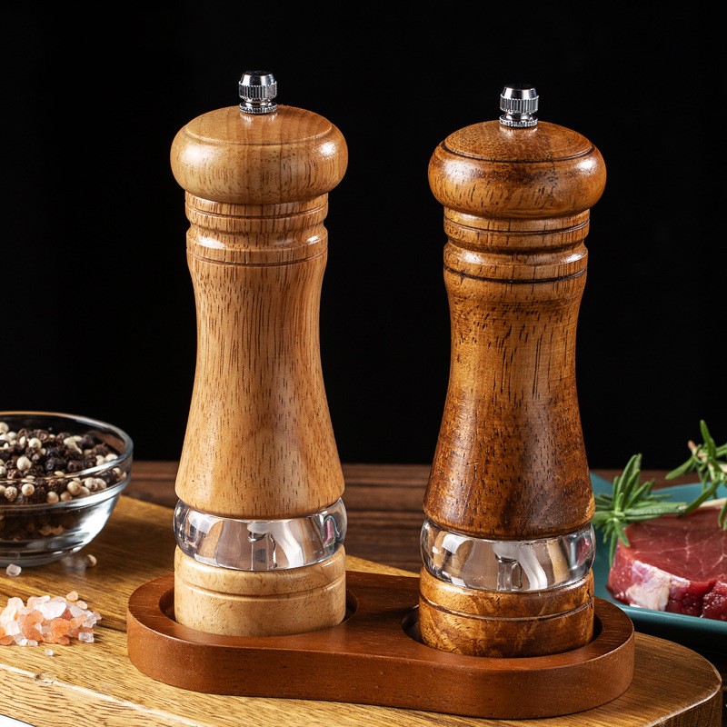 Title 2, Rubber Wood Manual Pepper Grinder