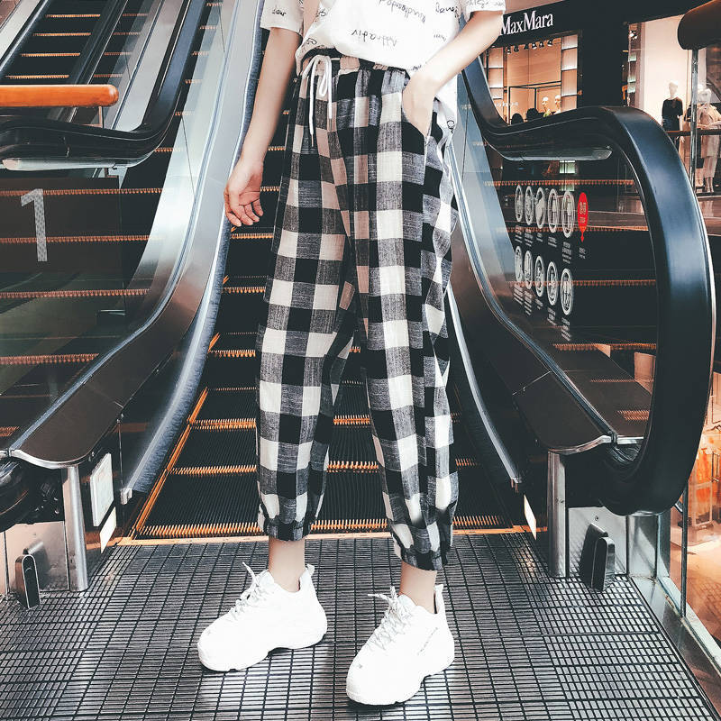 Title 4, All-match plaid casual pants