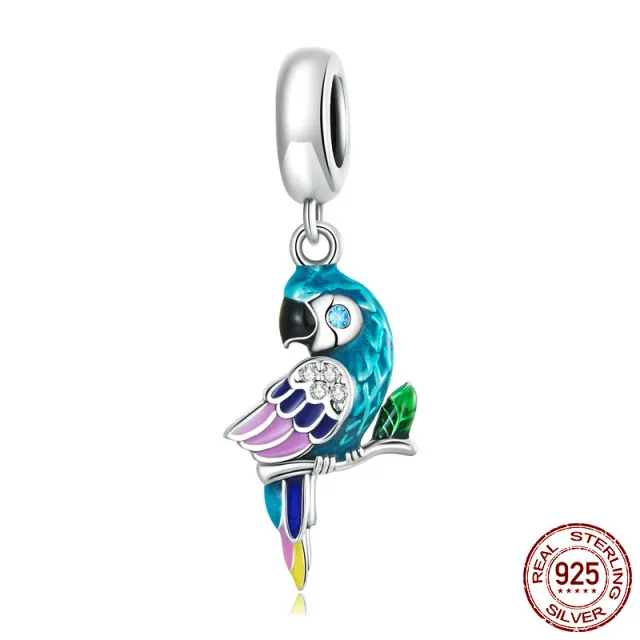 Parrot Bracelet Pendant Accessory Delicate Feather Silver - Shop at LoveMi