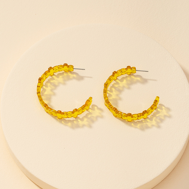 Exaggerated Personality Of Acrylic Flower Earrings