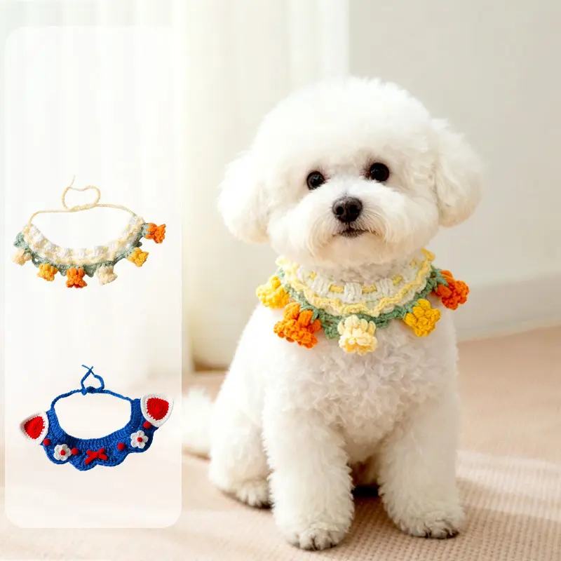 Pet Hand-woven Necklaces, Cute Cat Knitted Kitten