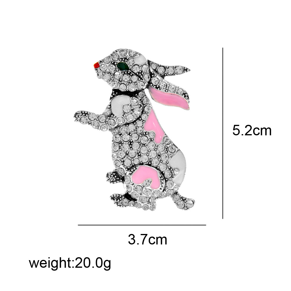 Title 3, Broche Lapin Diamant Émail Pin Mignon Dessin An...