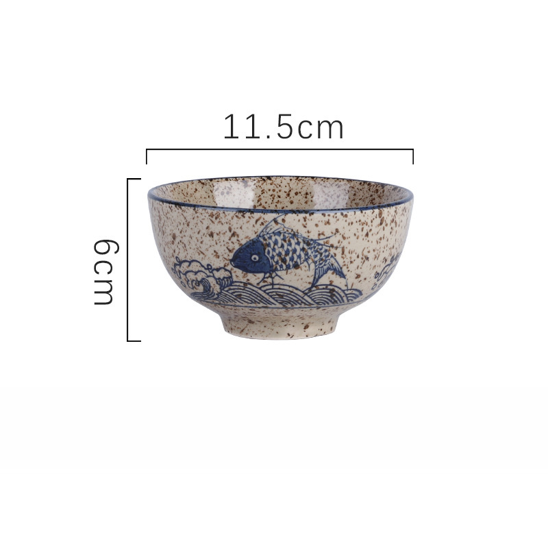 Title 6, Hand Painted Underglaze Ceramic Rice Bowl for H...