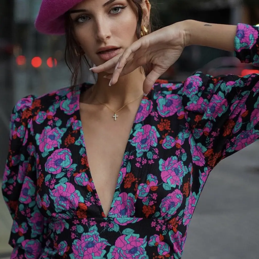 Women's Retro Design Sense Niche Print Dress
