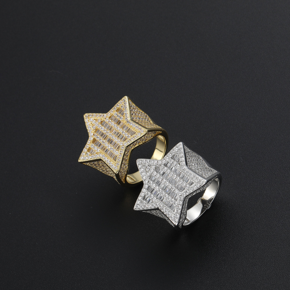 Pentagram Micro Inlaid Zircon Ring Accessories