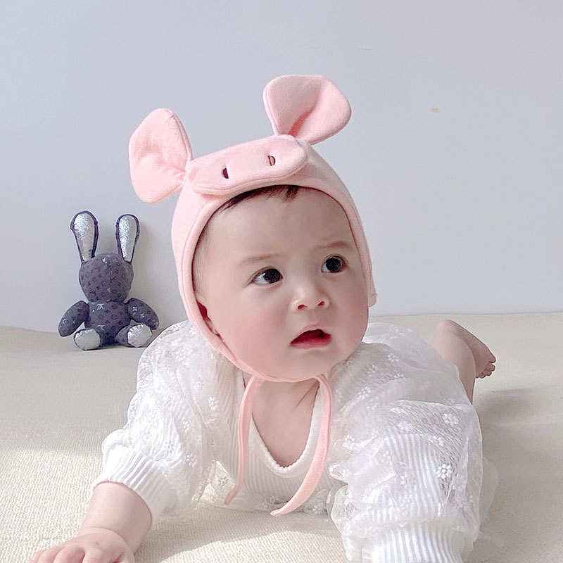 Title 9, Baby Cute Pig Earflaps Cap Fontanel Hat