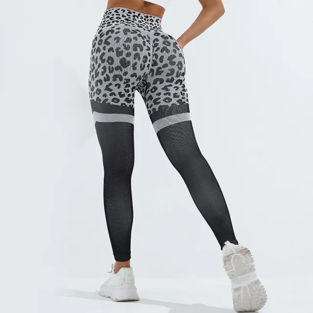 Leopard Print Fitness Pants For Women High Waist Butt Lifting Seamless Leggings Elastic Running Sport Training Yoga Pants Gym Outfits Clothing Black - Shop at LoveMi