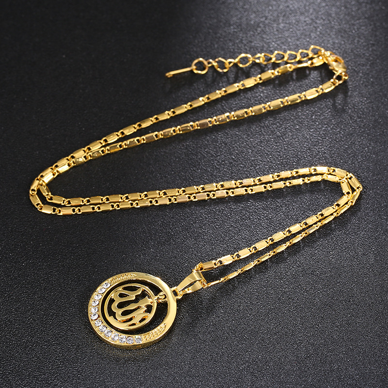 European And American Jewelry Round Diamond Pendant Necklace For Women