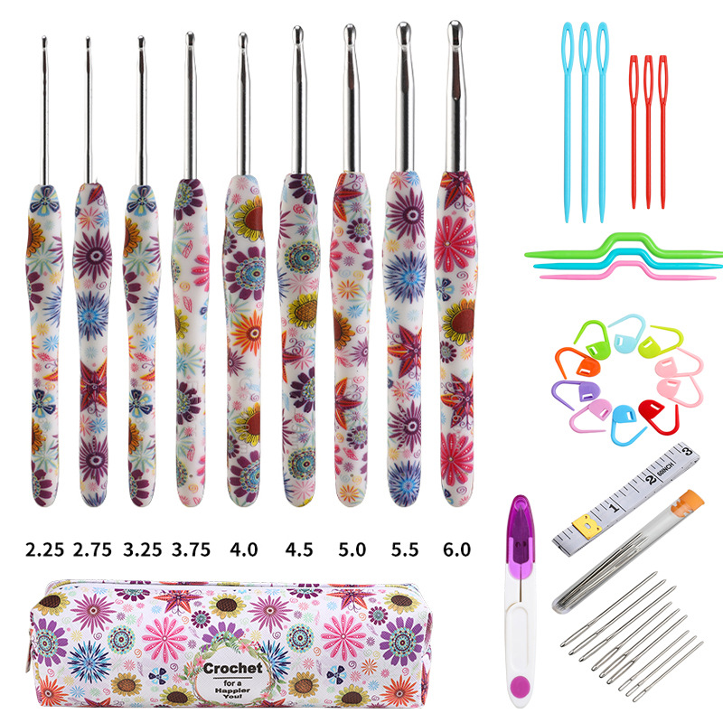 Title 4, Soft Handle Printing Crochet Hook Set