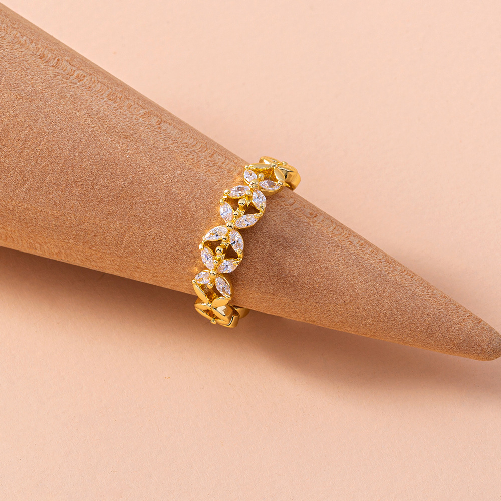 Adjustable Micro-inlaid Zircon Butterfly Flower Ring